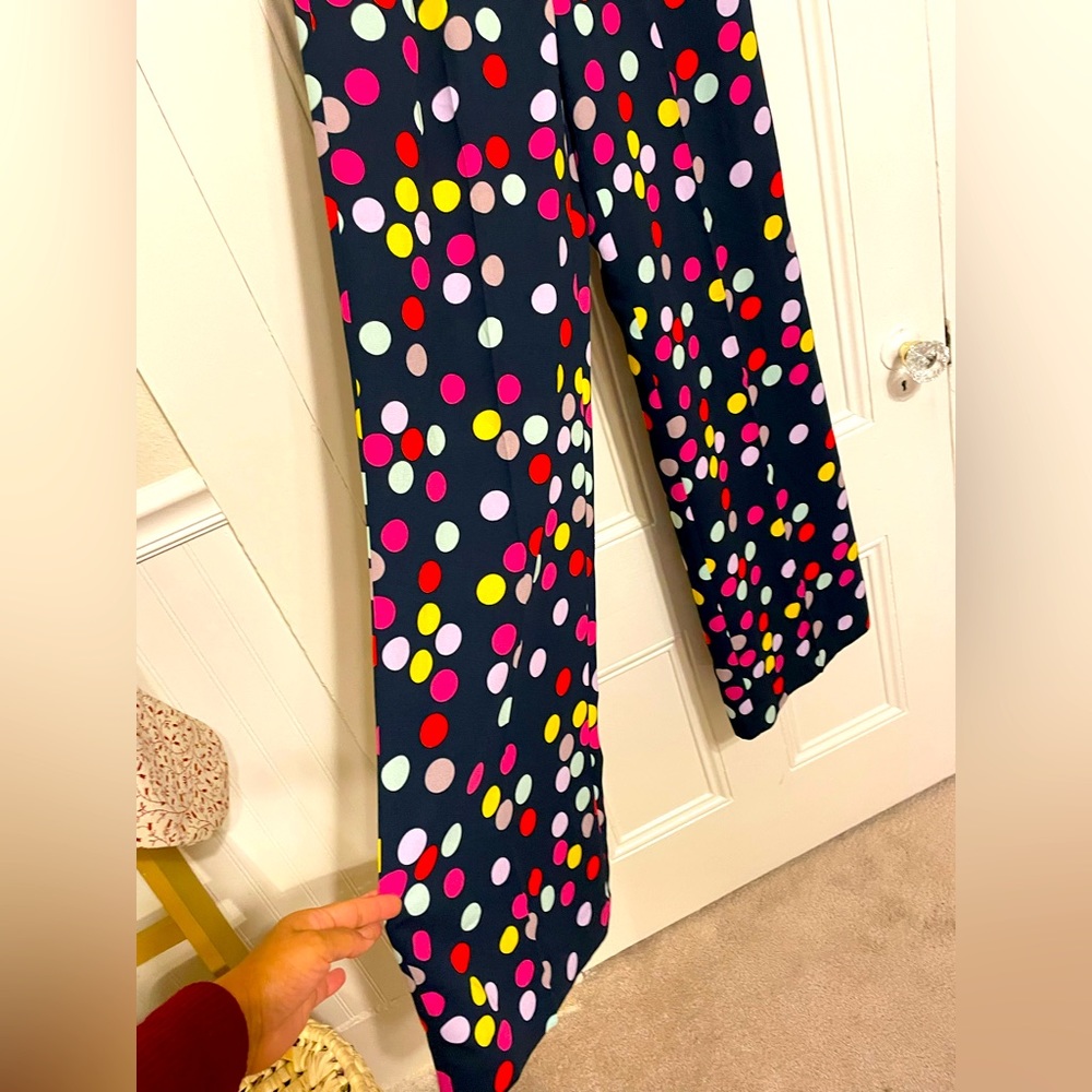 Polka dot ruffle faux cinch waistband wide leg pants Halogen Atlantic-Pacific